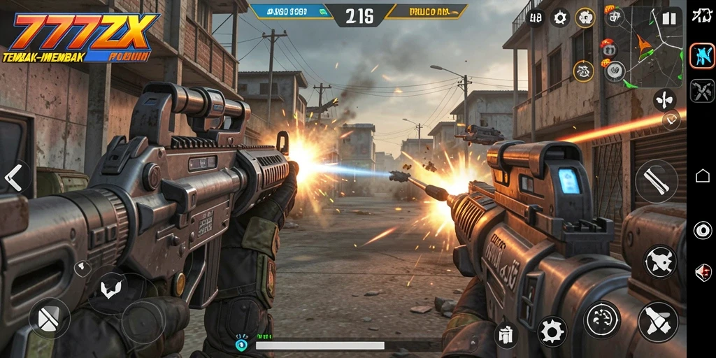 Tampilan gameplay menarik dari 777ZX di medan perang.