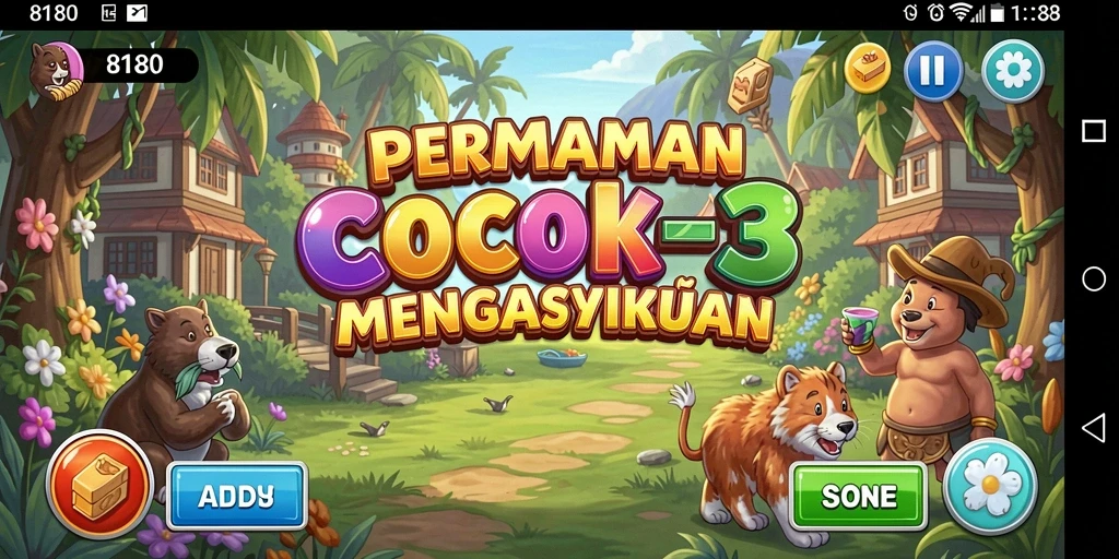 Tampilan gameplay seru dalam permainan Match-3 8180.