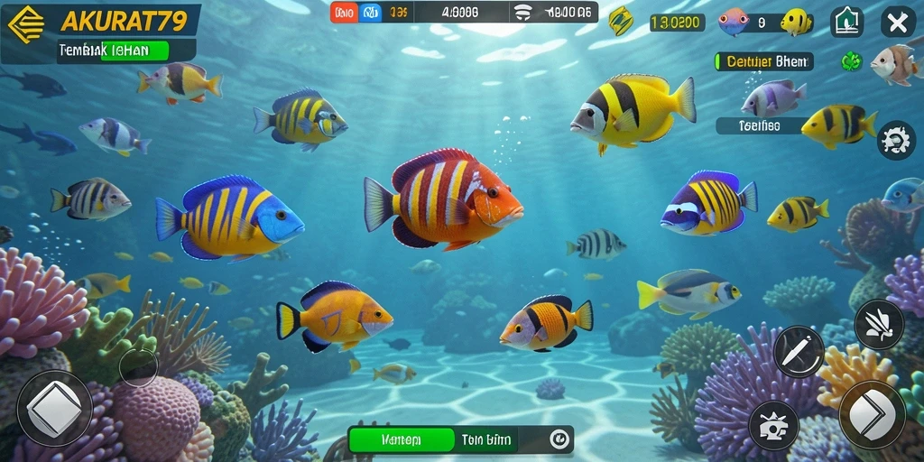 Tampilan gameplay seru AKURAT79 dalam menembak ikan.
