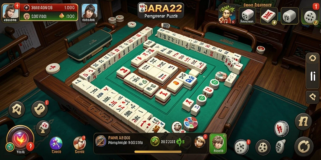 Screenshot BARA22 menampilkan gameplay seru Mahjong yang menantang.