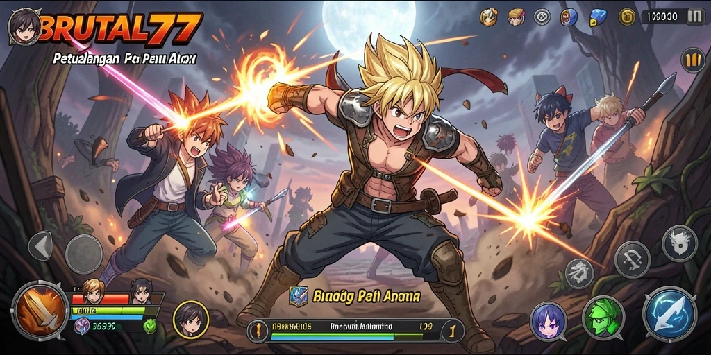 Tampilan gameplay yang mendebarkan di BRUTAL77.