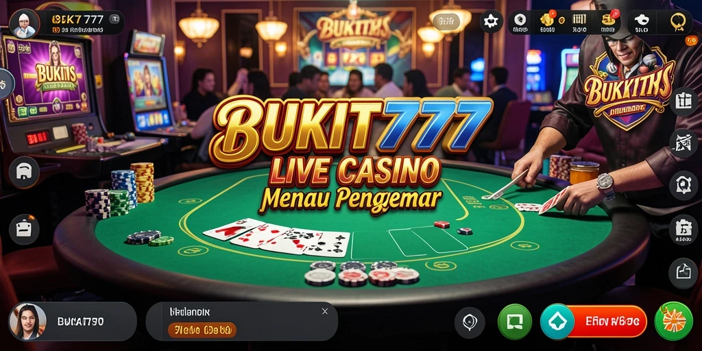 Tampilan permainan langsung BUKIT777 dengan dealer profesional yang menunggu Anda.
