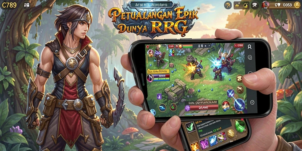 Tampilan utama C789 menampilkan pertempuran seru dalam dunia RPG.