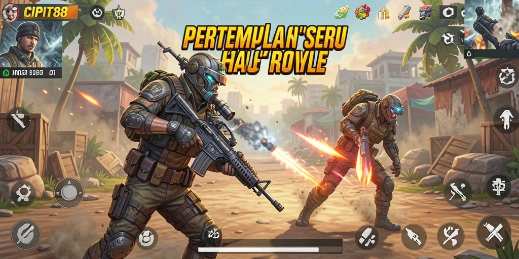 Tampilan gameplay intens dan seru di CIPIT88 Battle Royale.