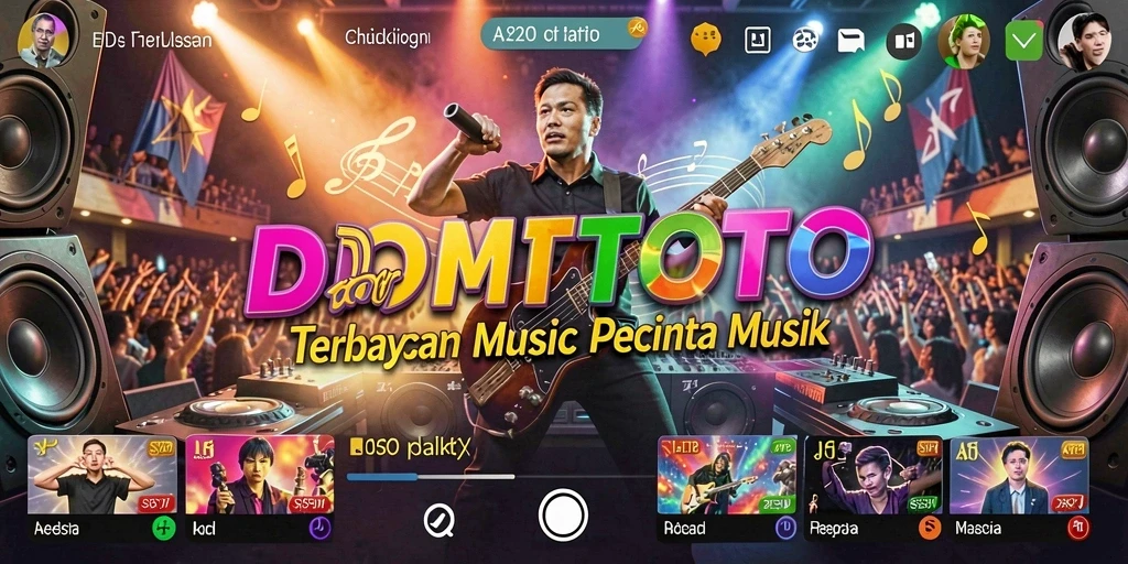 Screenshot permainan DOMTOTO yang menampilkan pengalaman musik interaktif.