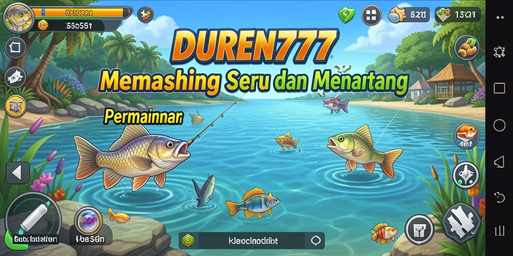 Screenshot yang menunjukkan aksi seru bermain DUREN777 dengan ikan yang melompat.