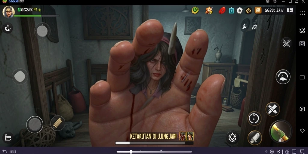 Screenshot menampilkan suasana menegangkan dalam gameplay GG288.