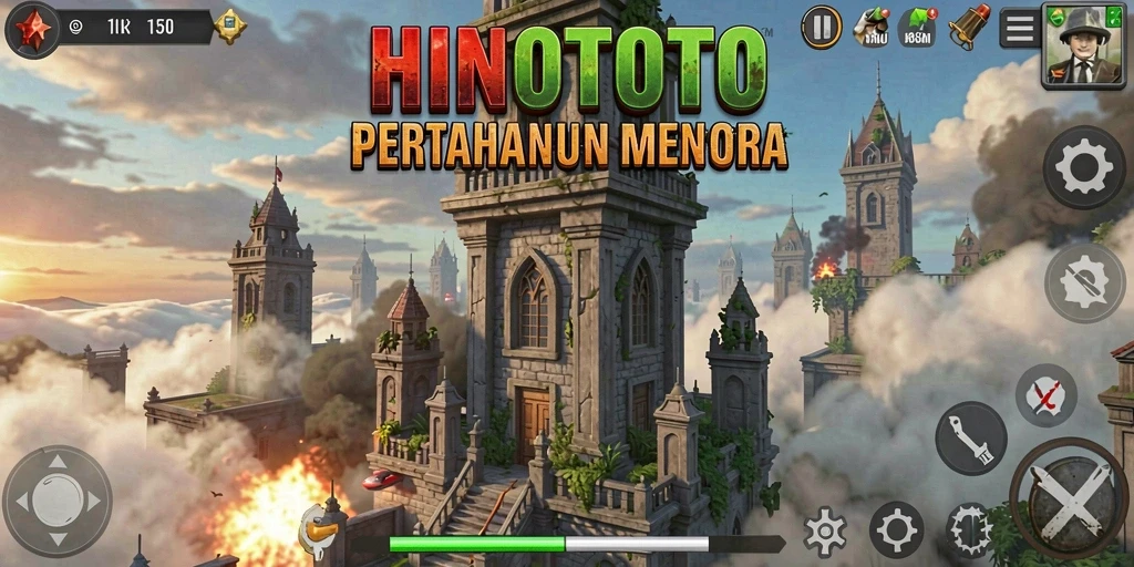 Gameplay menara pertahanan yang mendebarkan dalam HINOTOTO.