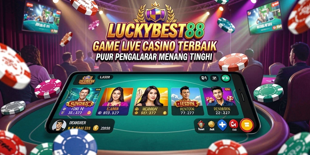 Menampilkan dealer langsung dalam sesi permainan kasino yang mendebarkan.