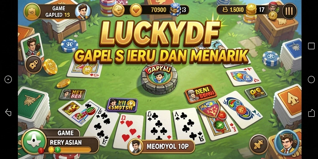 Tampilan gameplay LUCKYDF yang seru saat bermain Gaple.