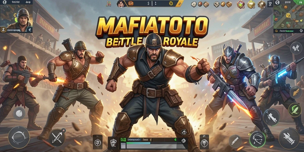 Tangkapan layar menampilkan aksi pertarungan MAFIATOTO dalam mode Battle Royale.