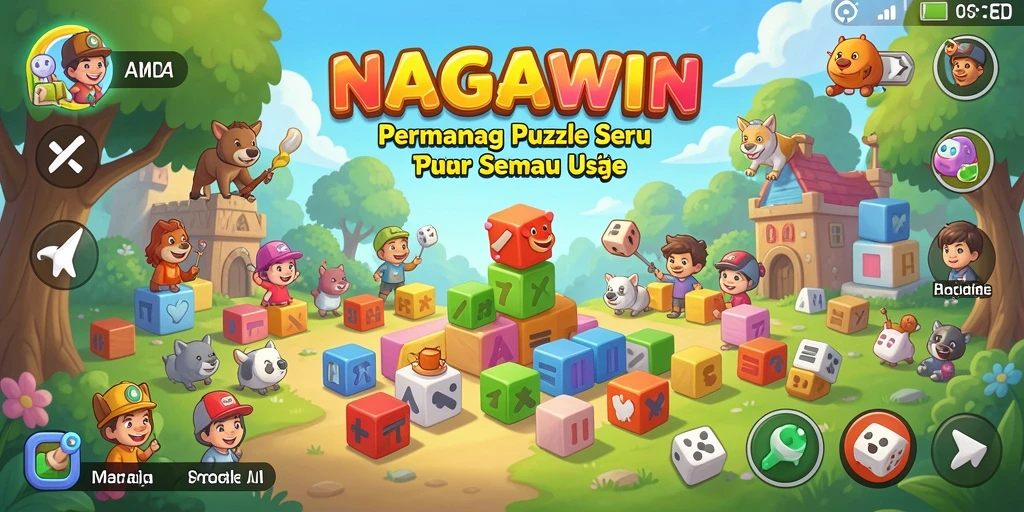 Tampilan screenshot NAGAWIN menampilkan gameplay Puzzle yang menantang dan menarik.