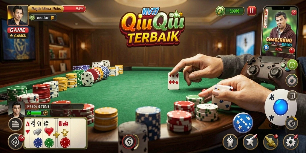 Tampilan gameplay QiuQiu yang seru dan interaktif di NV77.
