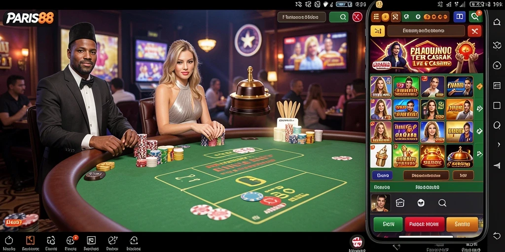 Gambaran gameplay interaktif Live Casino dari PARIS88.