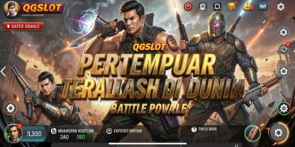 Tampilan gameplay QQSLOT yang seru dalam pertempuran Battle Royale.