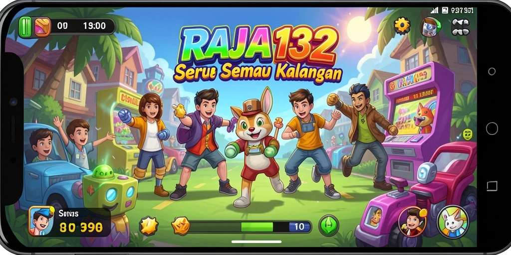 Screenshot menunjukkan gameplay seru RAJA132 dalam mode Arcade.