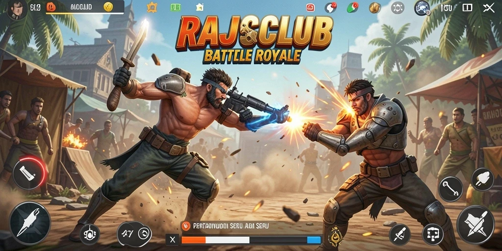 Gameplay menegangkan dalam pertempuran Battle Royale yang intens.