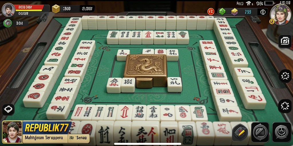 Tampilan gameplay menarik dari REPUBLIK77 Mahjong.