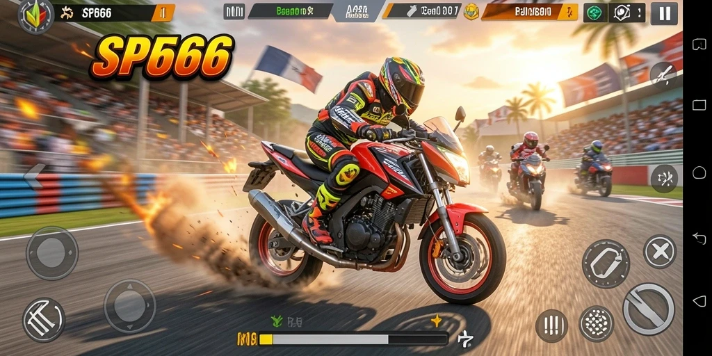 Tampilan menegangkan dalam balapan motor di SP666.