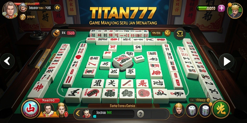 Tampilan screenshot utama TITAN777 menunjukkan gameplay Mahjong yang seru.