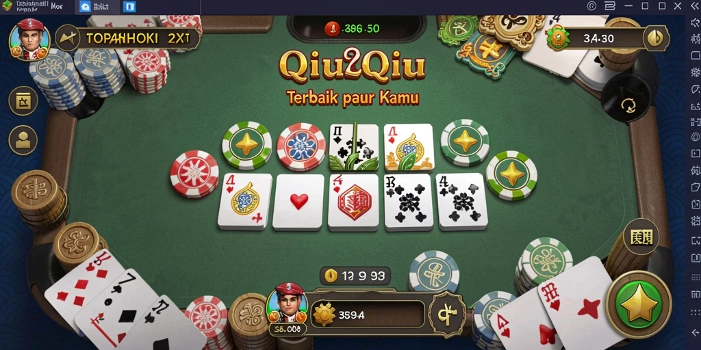 Screenshot gameplay TOPANHOKI menunjukkan keseruan bermain QiuQiu.