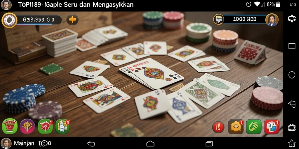 Tangkapan layar gameplay TOPI189 saat bermain Gaple dengan teman.