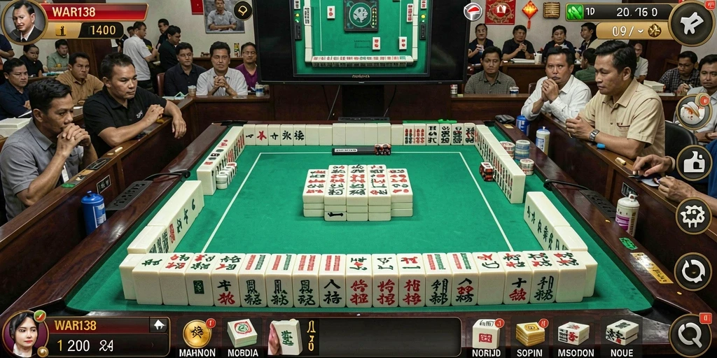 Tangkapan layar menampilkan gameplay Mahjong yang seru dan menantang.