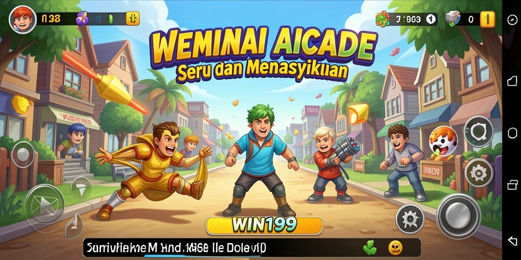 Tampilan gameplay WIN199 yang penuh warna dan menantang.